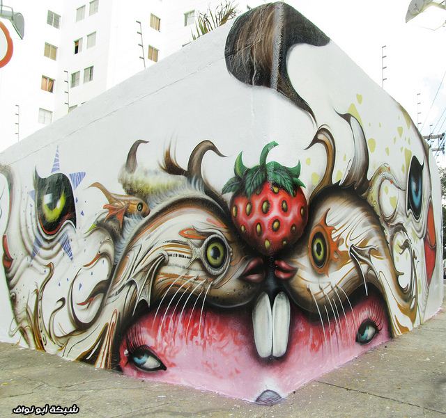 صور : رسام برازيلي .. ما غير يتمشى بهالشوارع ويرسم